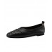 Genuine Leather Black Pointed Toe Flat Shoes For Women